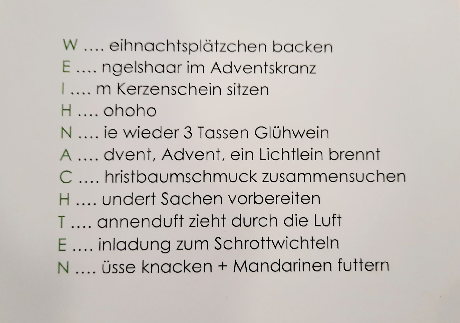 Weihnachtsgedicht mit Aktivitäten für die Adventszeit.