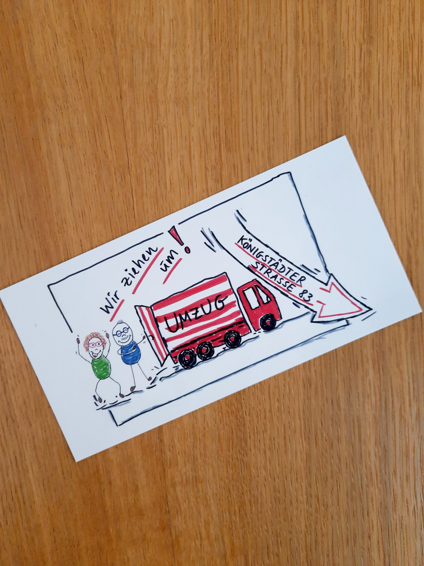 Umzugswagen mit neuer Adresse Königstädter Straße